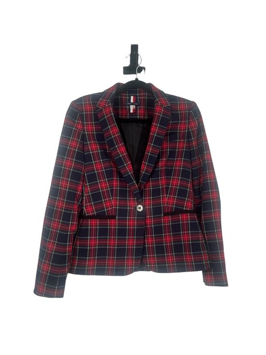 Jackets & Blazers - Tommy Hilfiger Women’s Size 4 Classic Tartan Plaid Blazer Elbow Patches Preppy